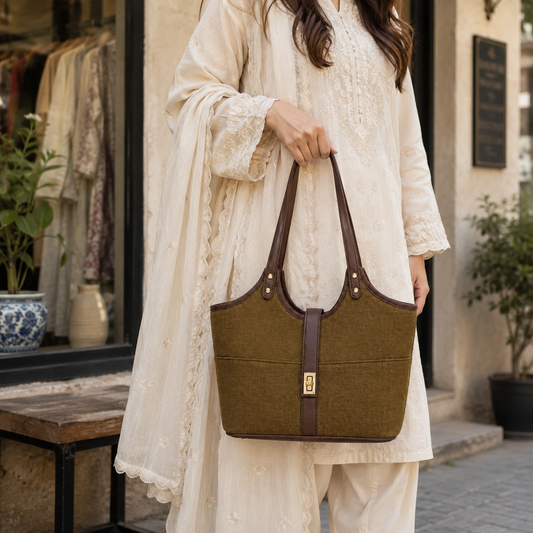 Mira Canvas Bag Brown