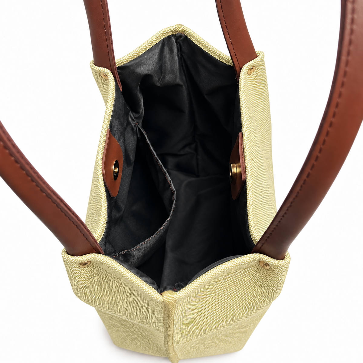 Daily Tote Canvas Bag - Premium Woven Fabric Boski & Brown