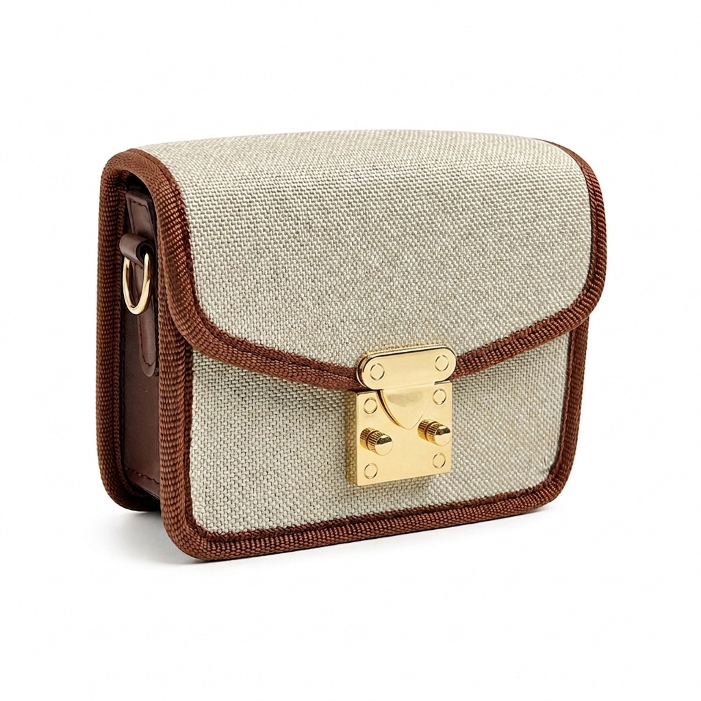 Mini Canvas CrossBody Bag Beige