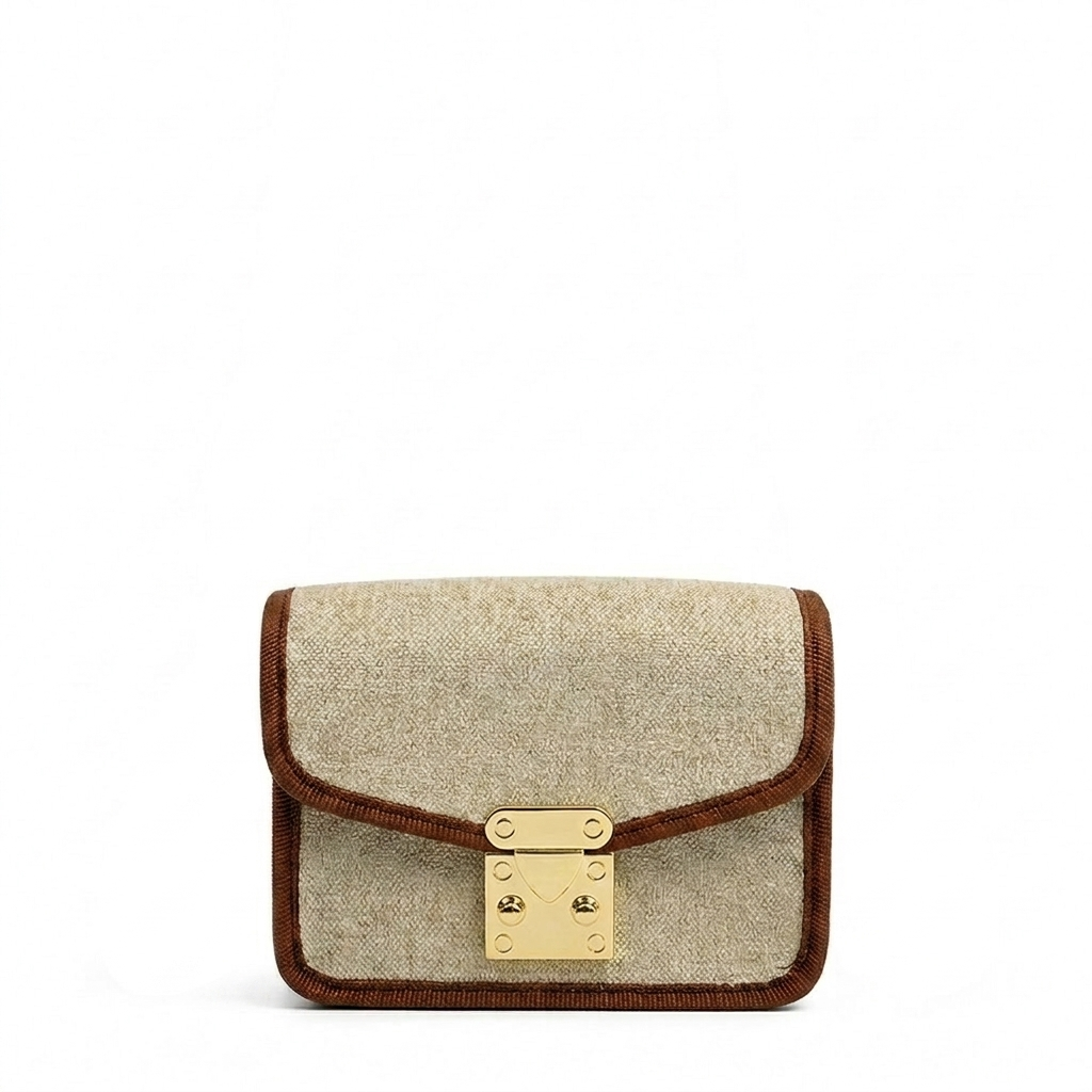 Mini Canvas CrossBody Bag Beige