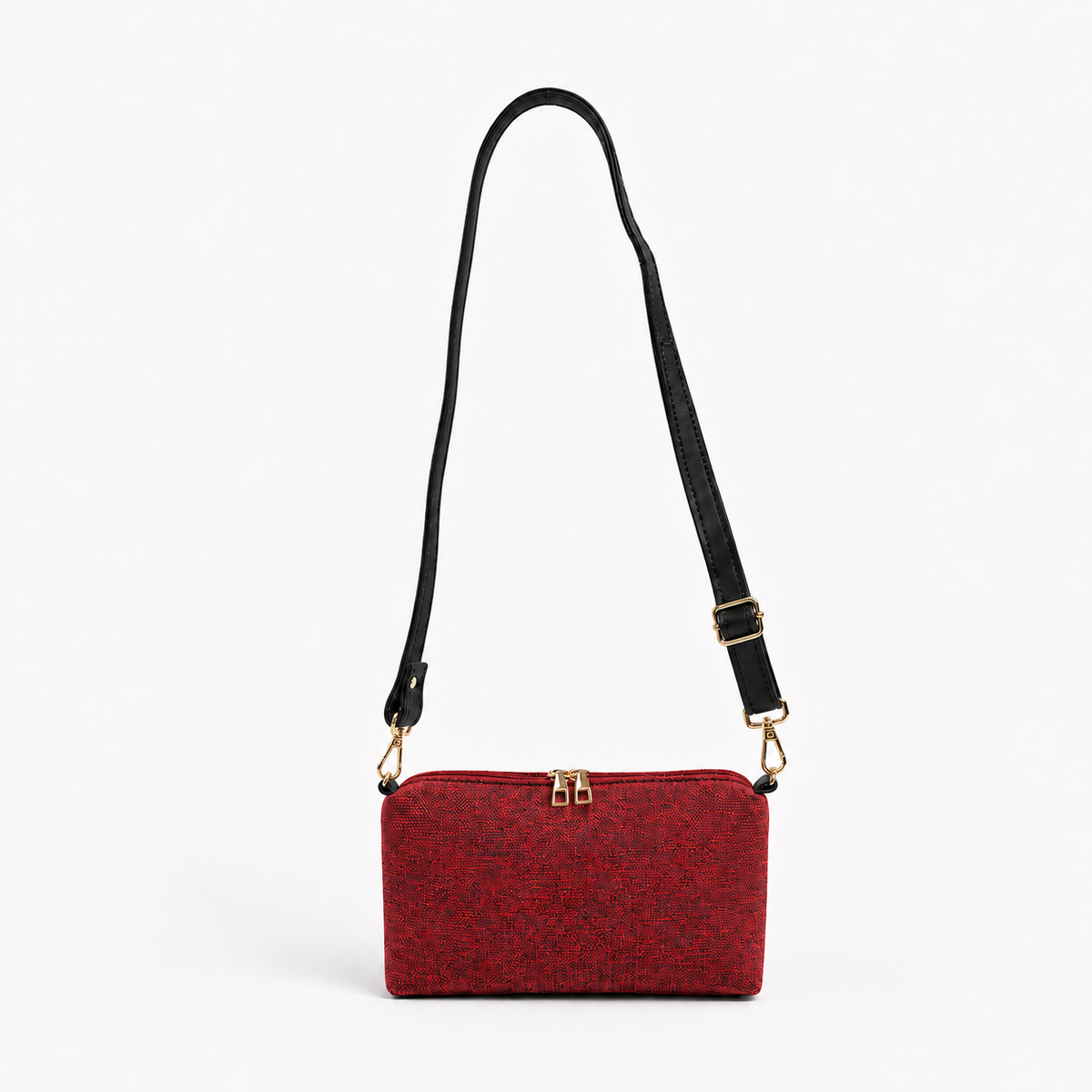 Canvas Classic Pouch Maroon With Black Strap