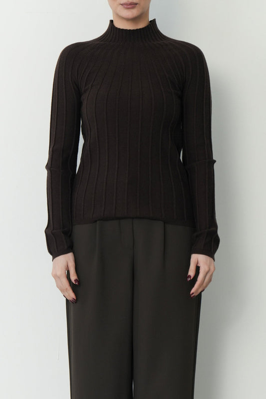 Ribbed Mock Neck Sweater
