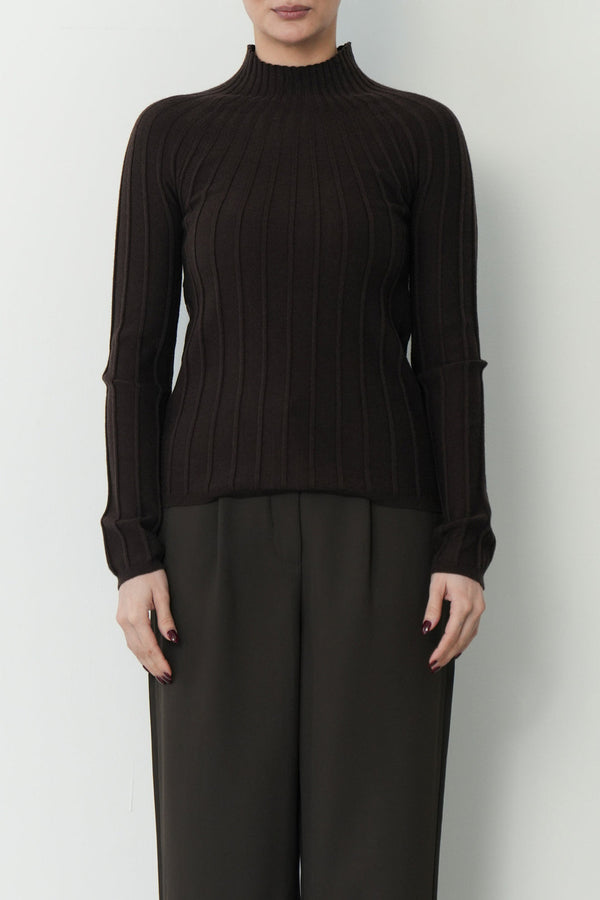 Ribbed Mock Neck Sweater