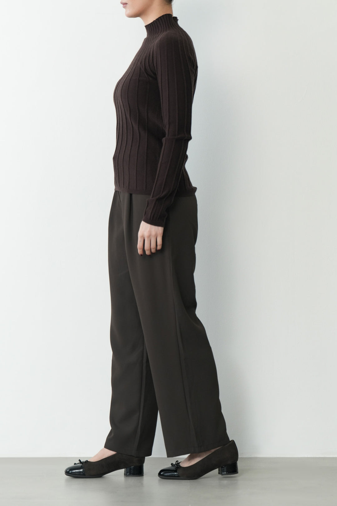 Ribbed Mock Neck Sweater