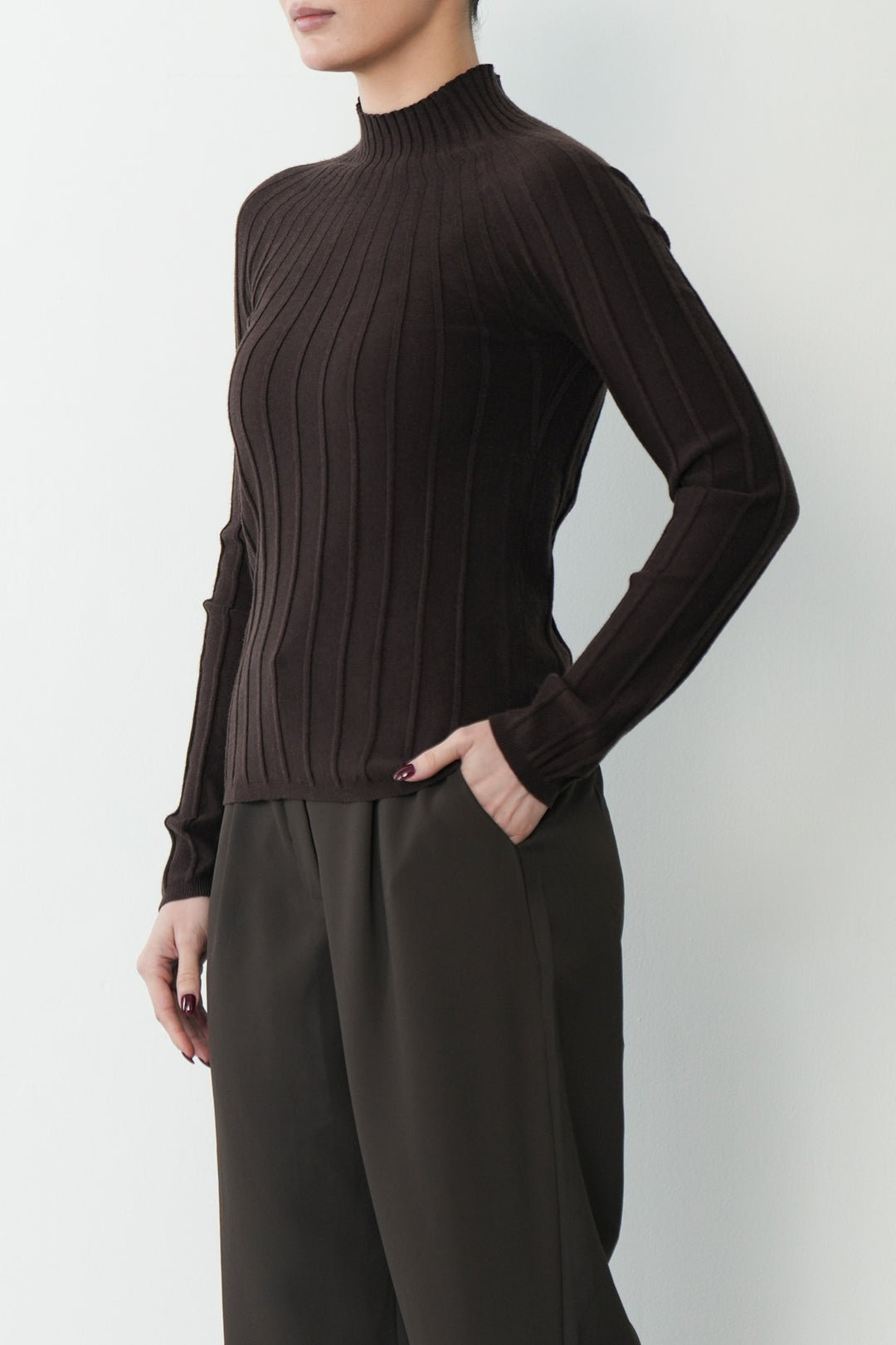 Ribbed Mock Neck Sweater