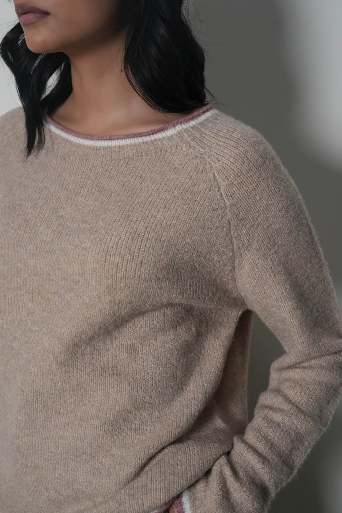 Contrast Trim Knit Sweater
