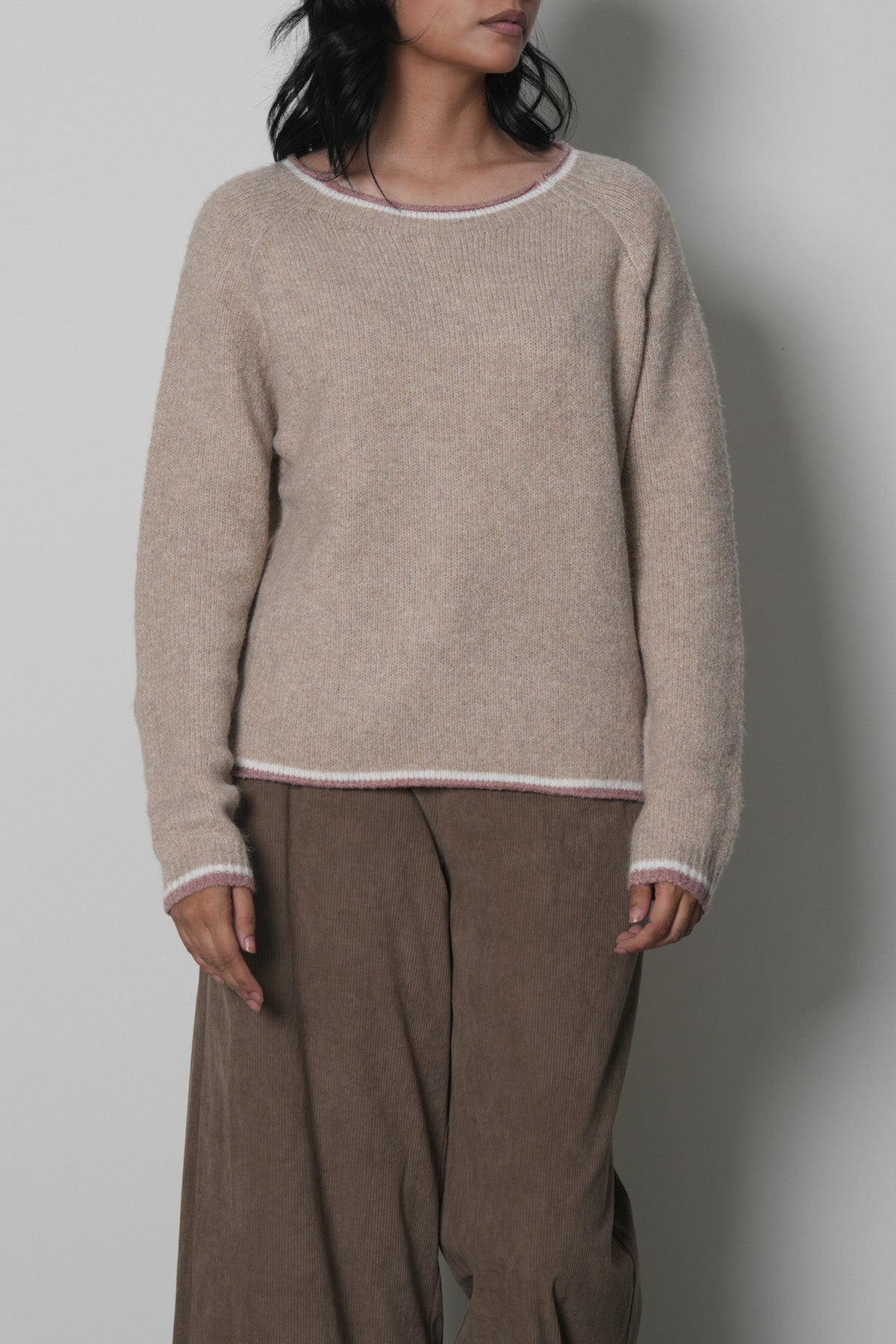 Contrast Trim Knit Sweater