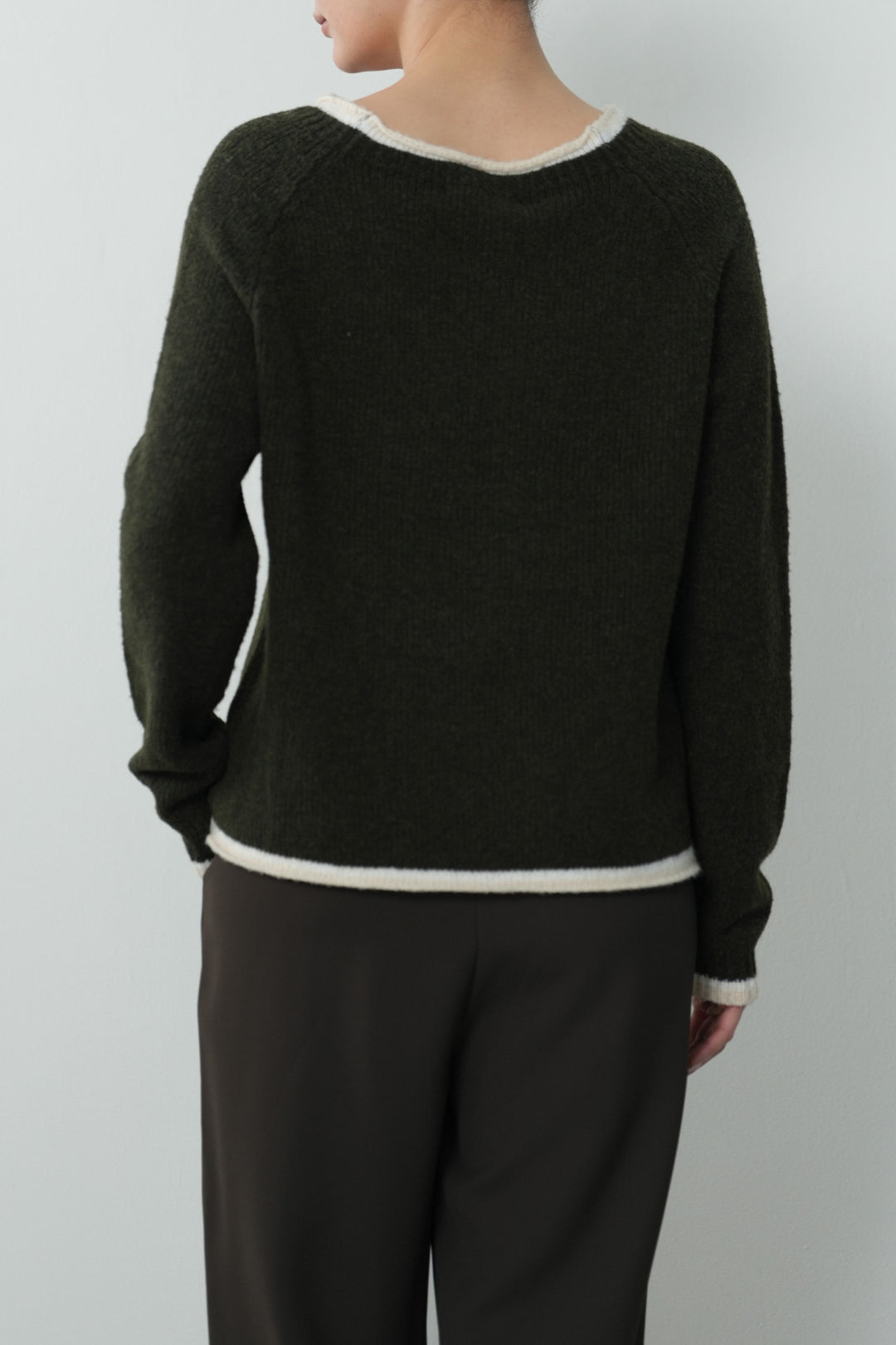 Contrast Trim Knit Sweater