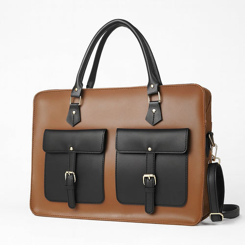 Buckle Laptop bag Brown & black