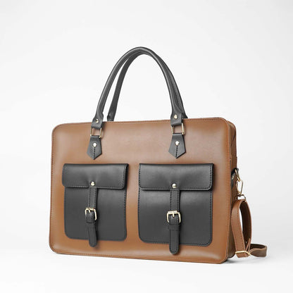 Buckle Laptop bag Brown & black