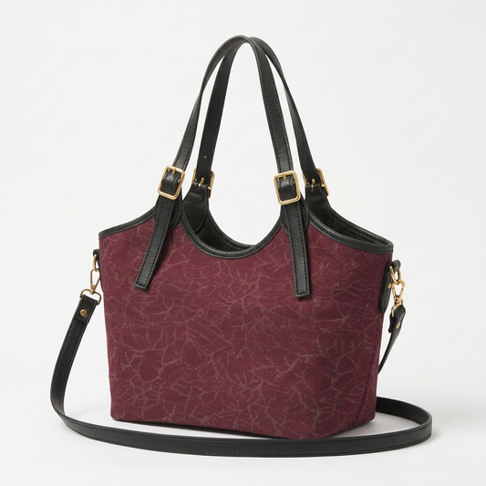 Burgundy bag with updated black straps