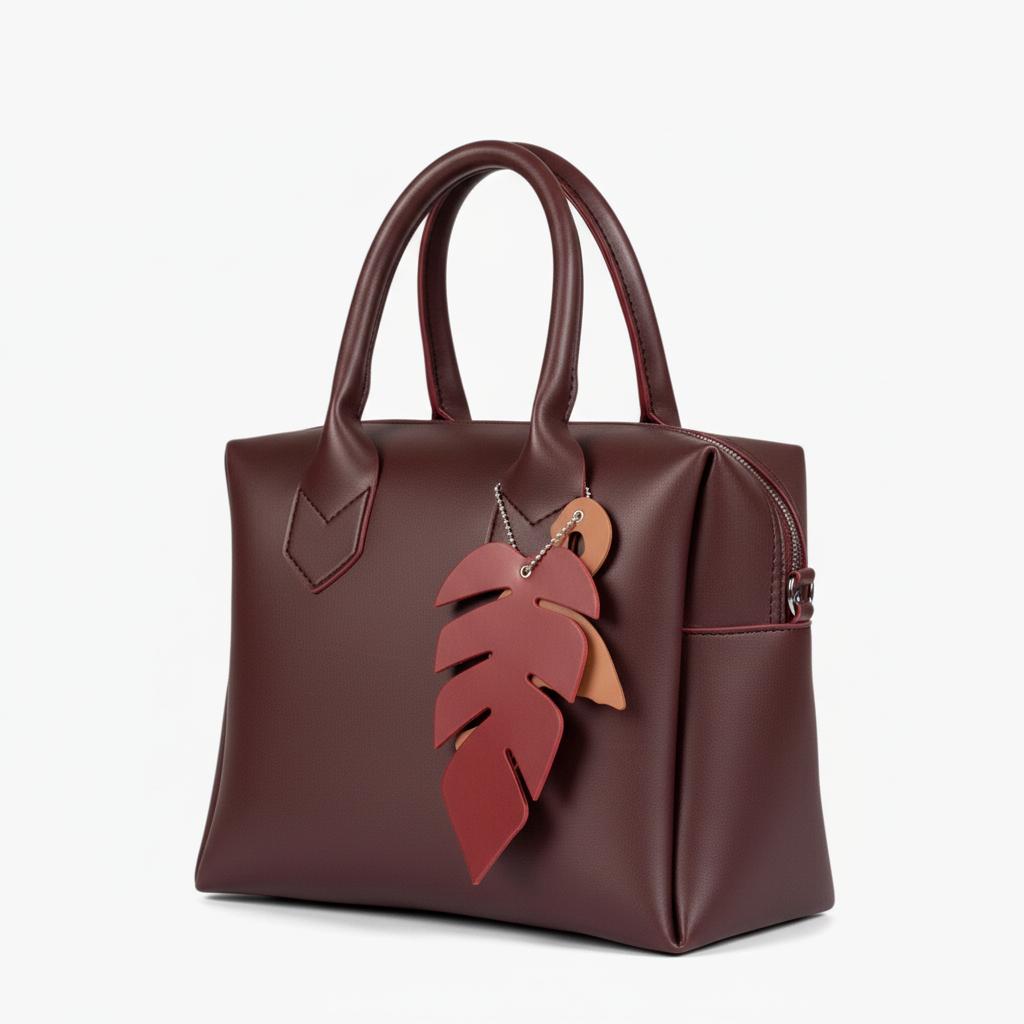 Burgundy Mini Bowling Bag - 45 Degree Side Angle