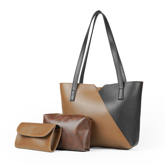 Criss Cross Bag set of 3 brown & black