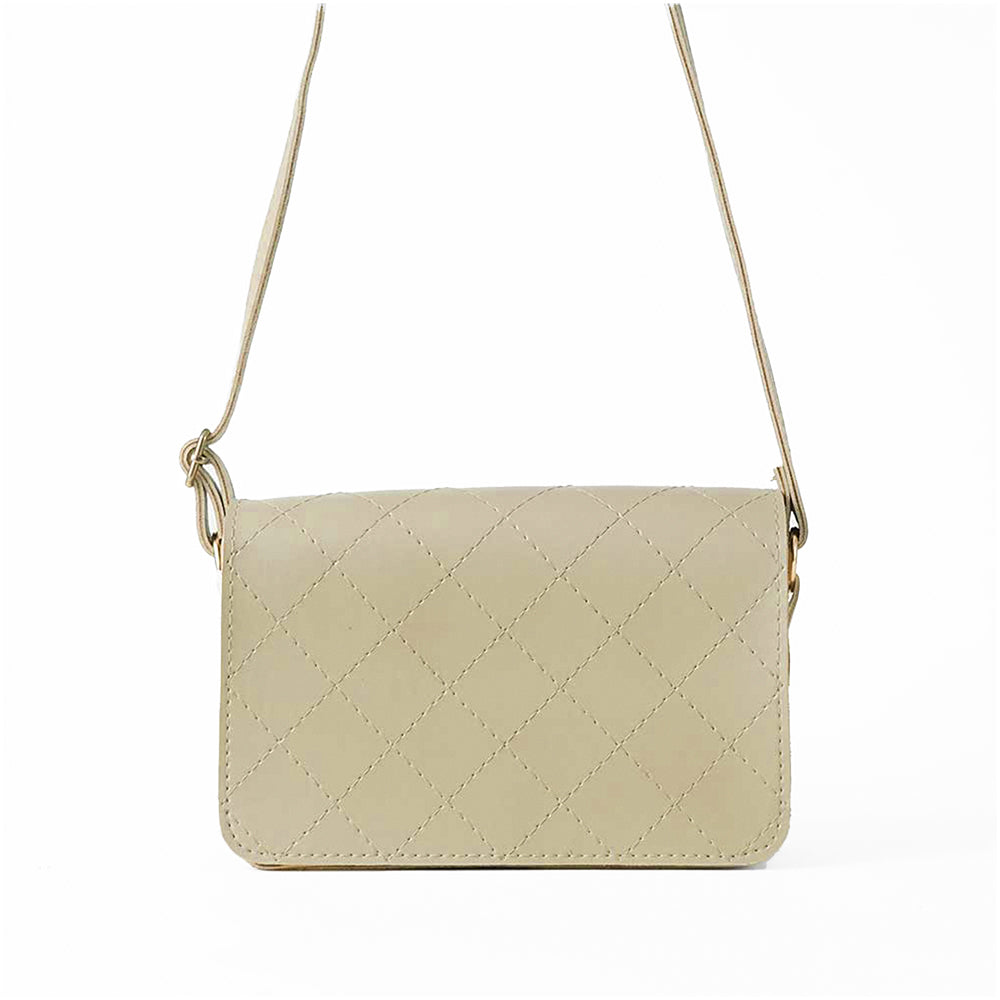 Cross Stitch Crossbody Bag Beige