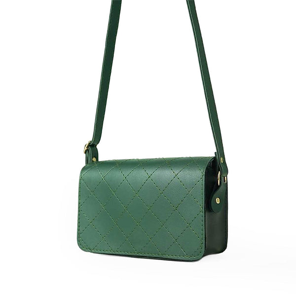 Cross Stitch Crossbody Bag Green