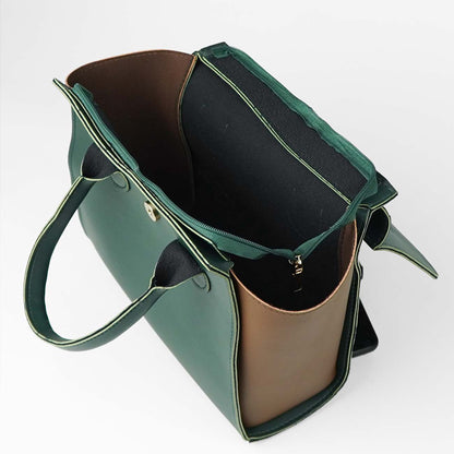 Greek set of 3 Bag green & brown