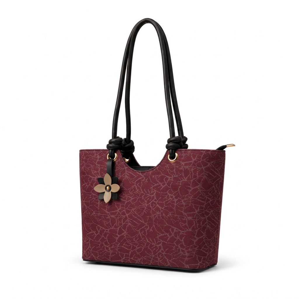 Knot Flower Tote handle and flower detail