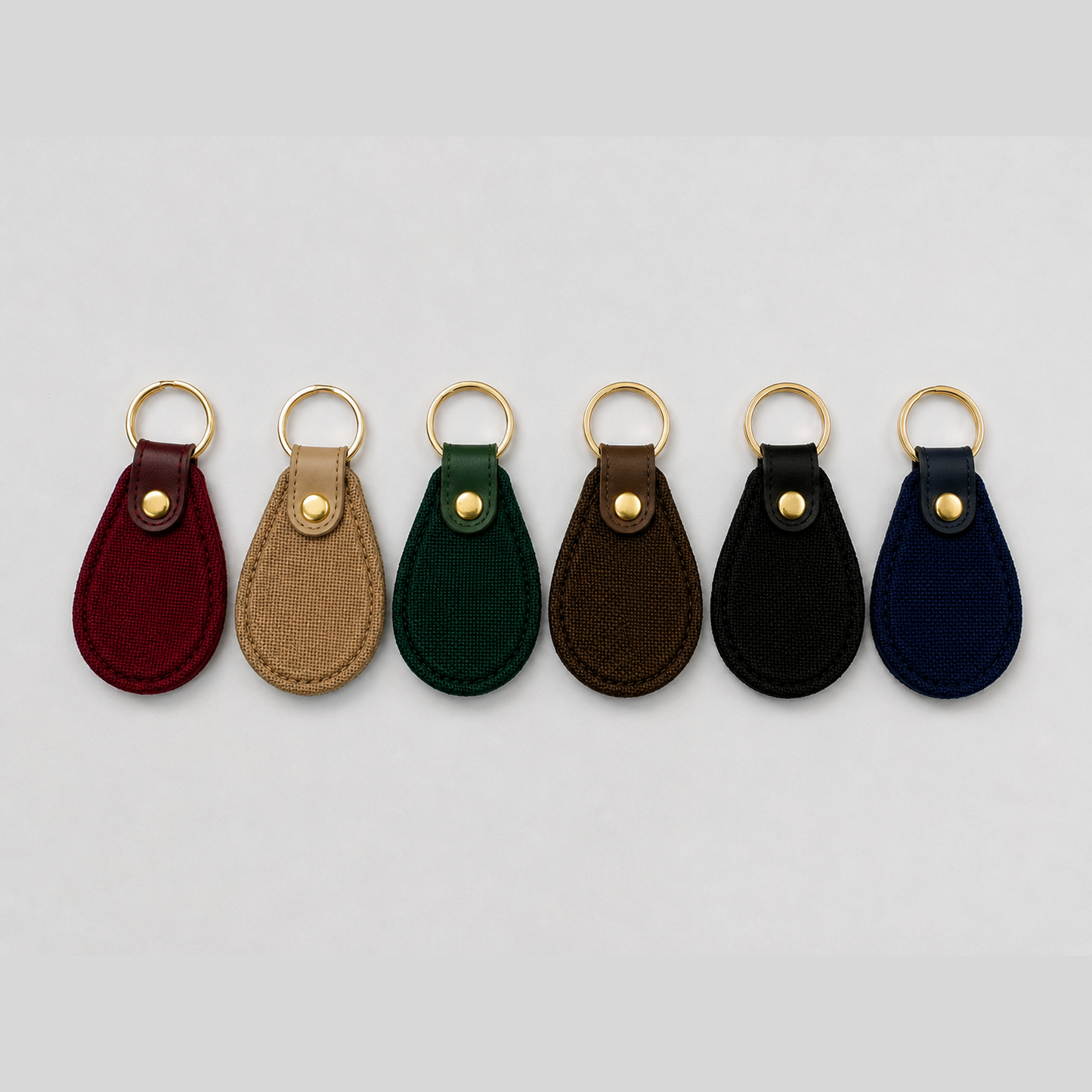 Canvas Oval Shape Keychain