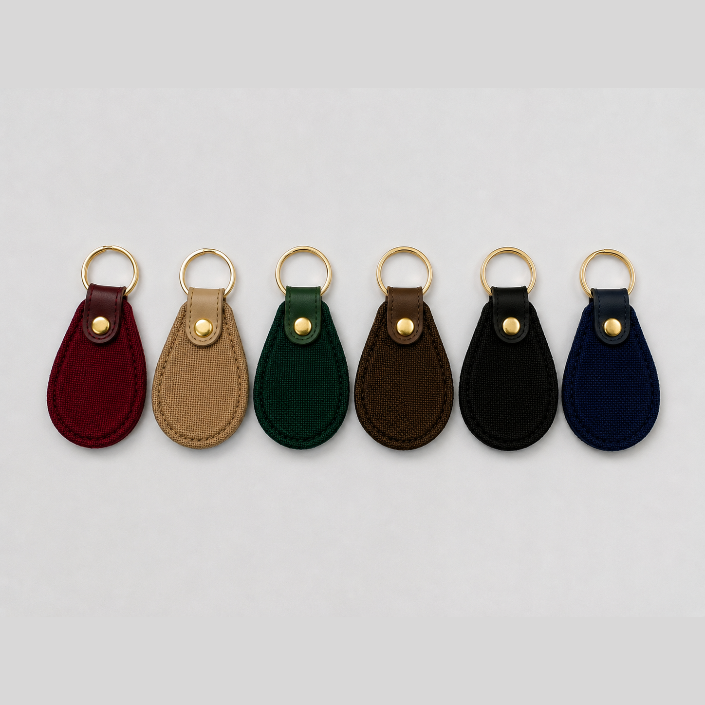 Canvas Oval Shape Keychain