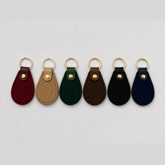 Canvas Oval Shape Keychain