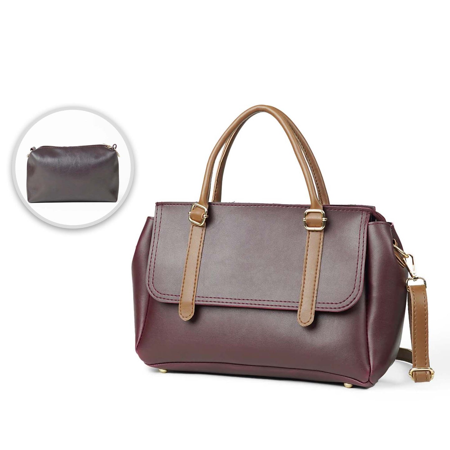 Milly set of 2 bag maroon & brown