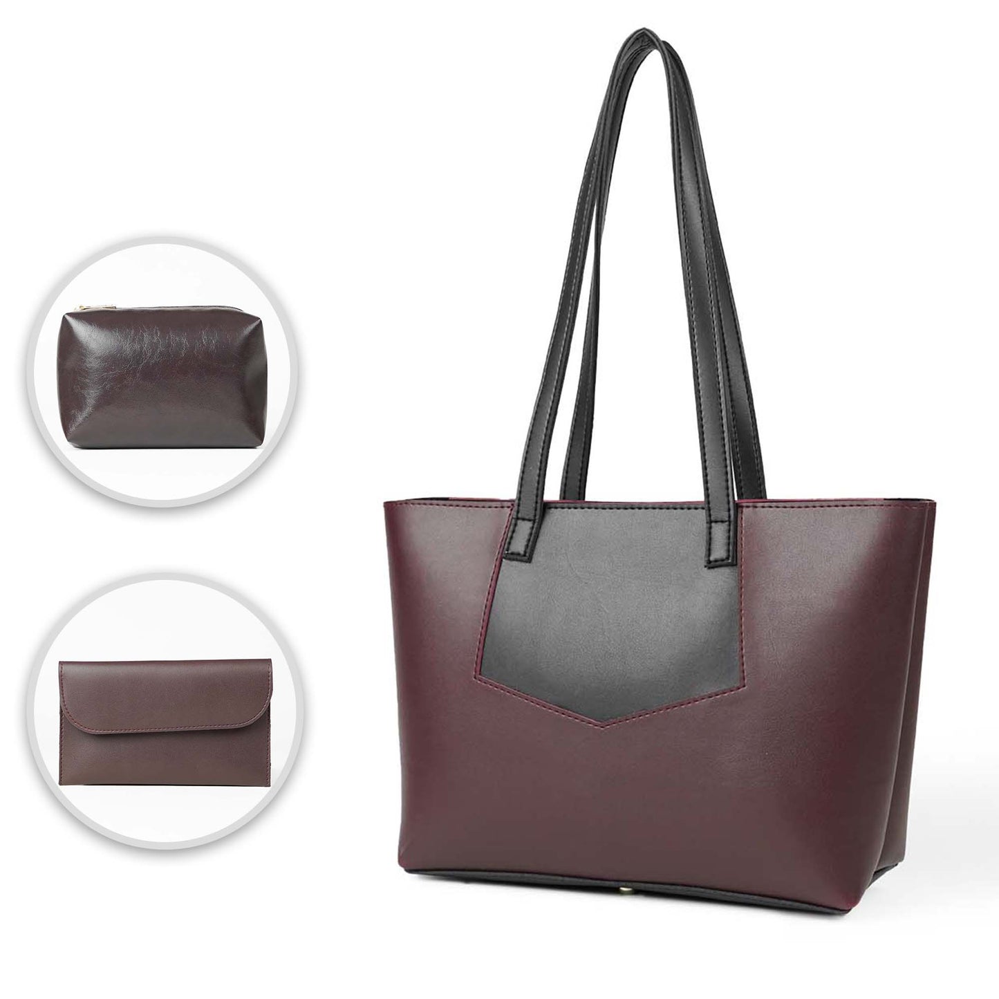 Java set of 3 Bag maroon