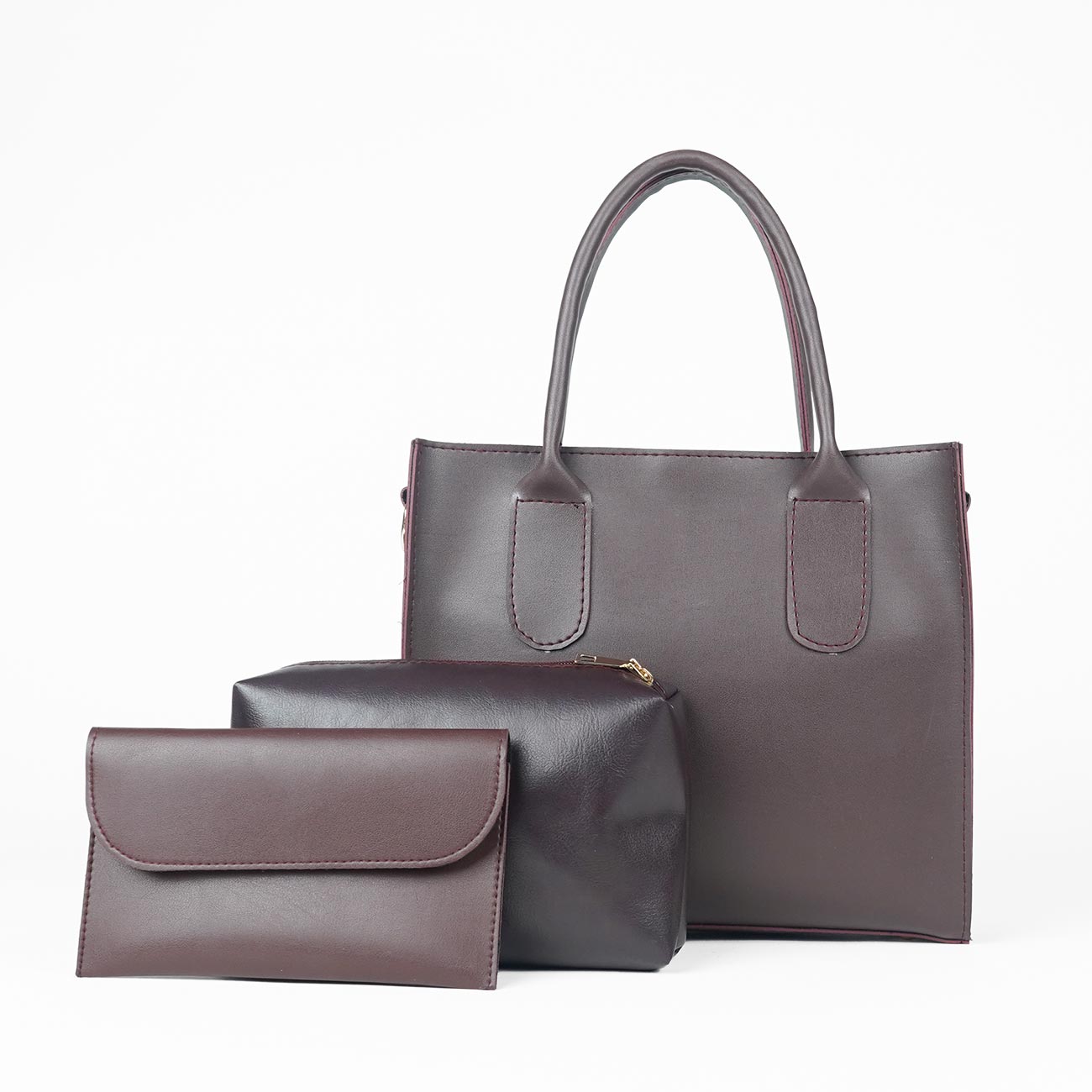 catchy bag set of 3 maroon