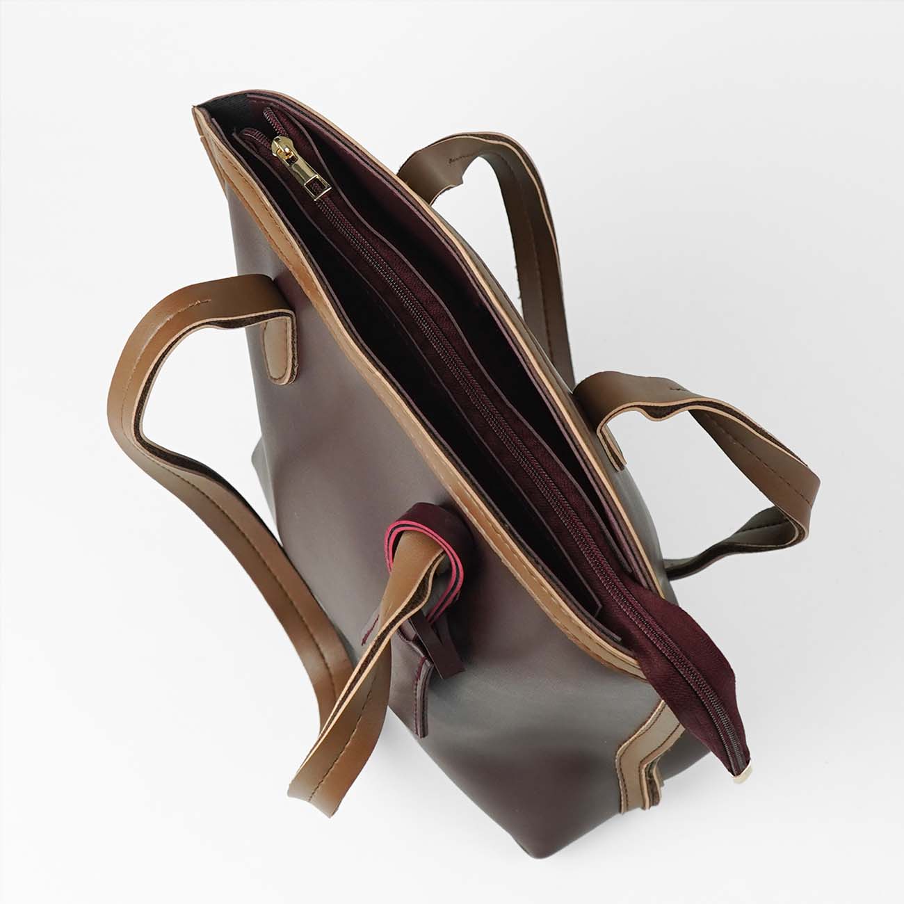 Flo bag  Set of 3 maroon & brown