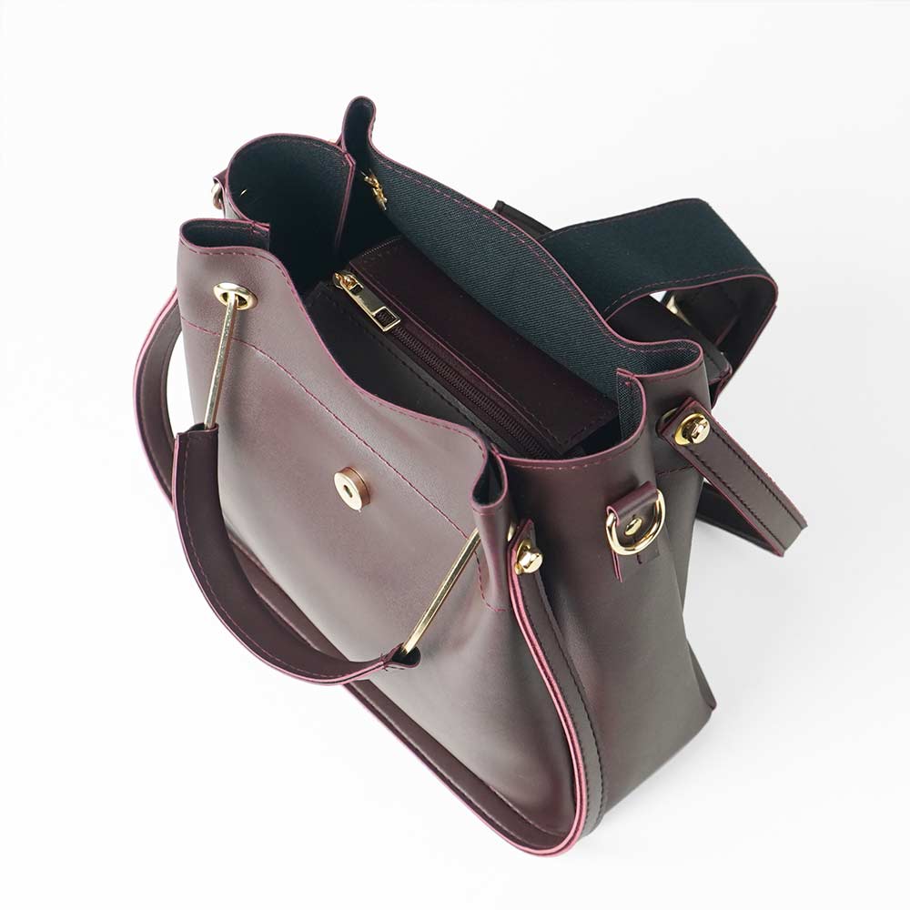 Emerald Bag Set Of 3 Maroon