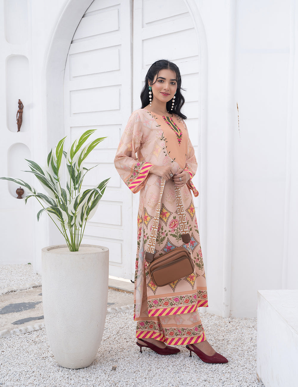 Messenger Shoulder Bag Beige