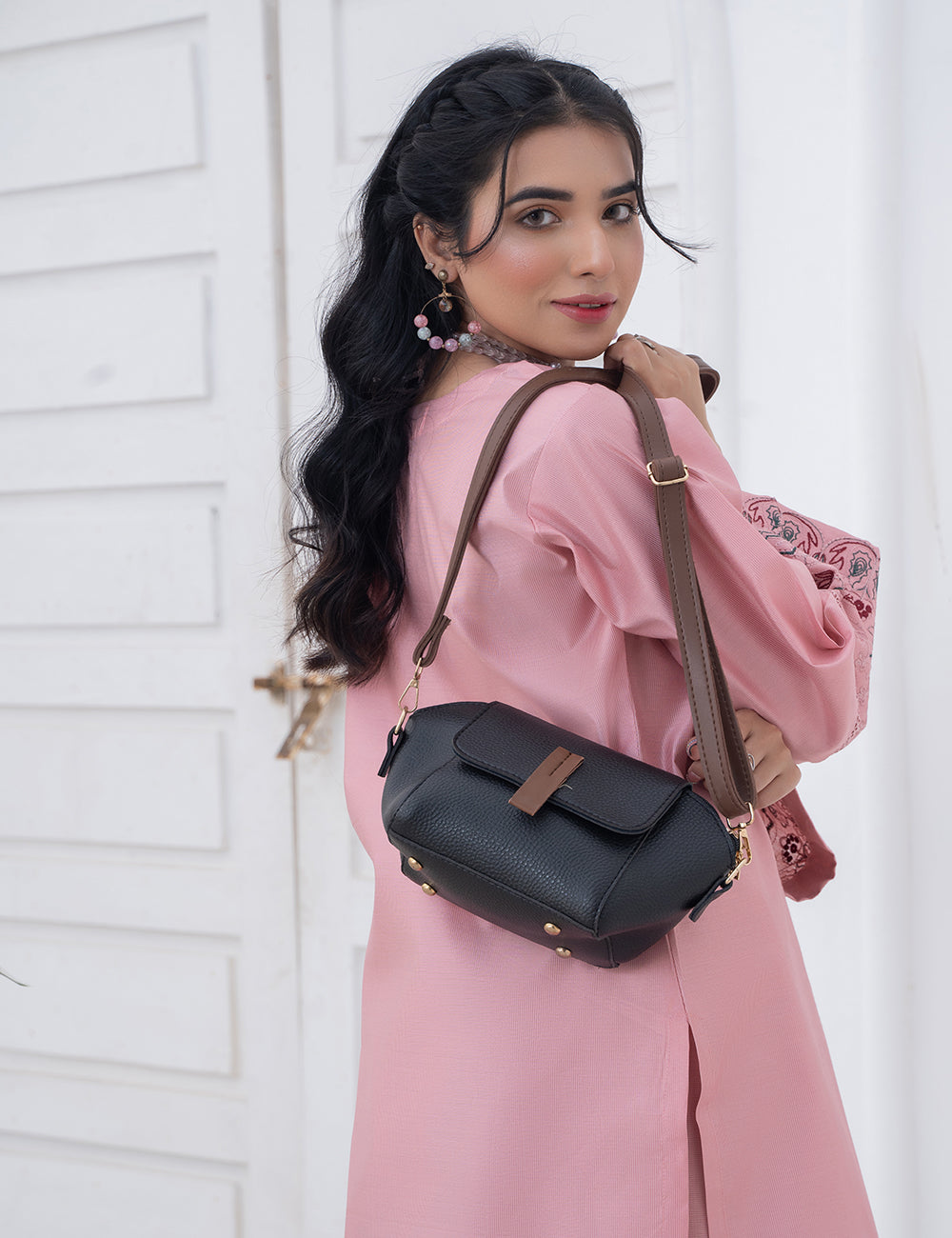 Mini Flap Crossbody Bag Black