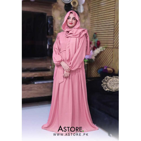 Shrug Frill abaya (pink)