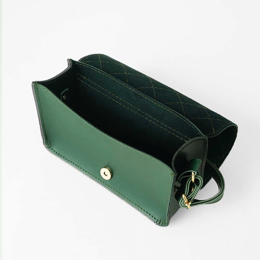 Cross Stitch Crossbody Bag Green