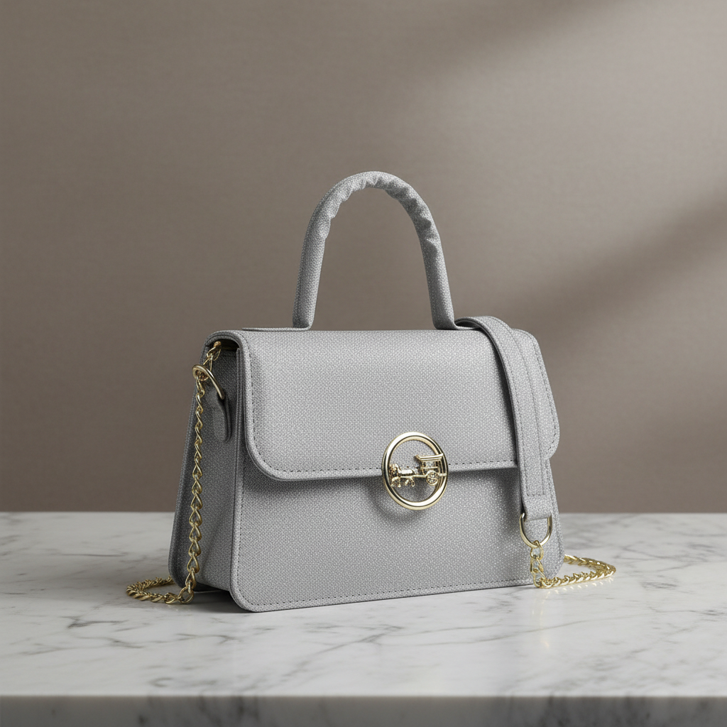 Premium Grey Suede Handbag