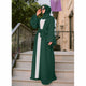 Puff Sleeves Front Open Abaya (Green)