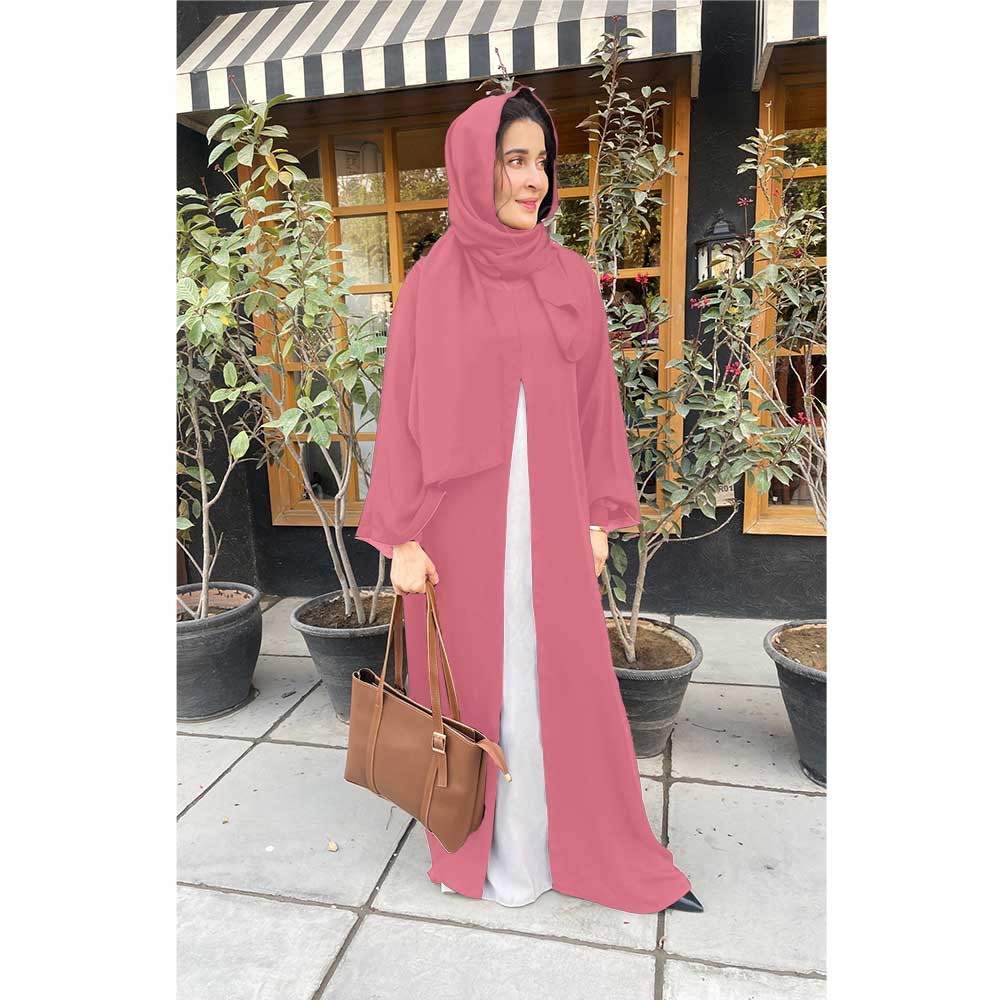 Simple Pink Abaya by Astore 