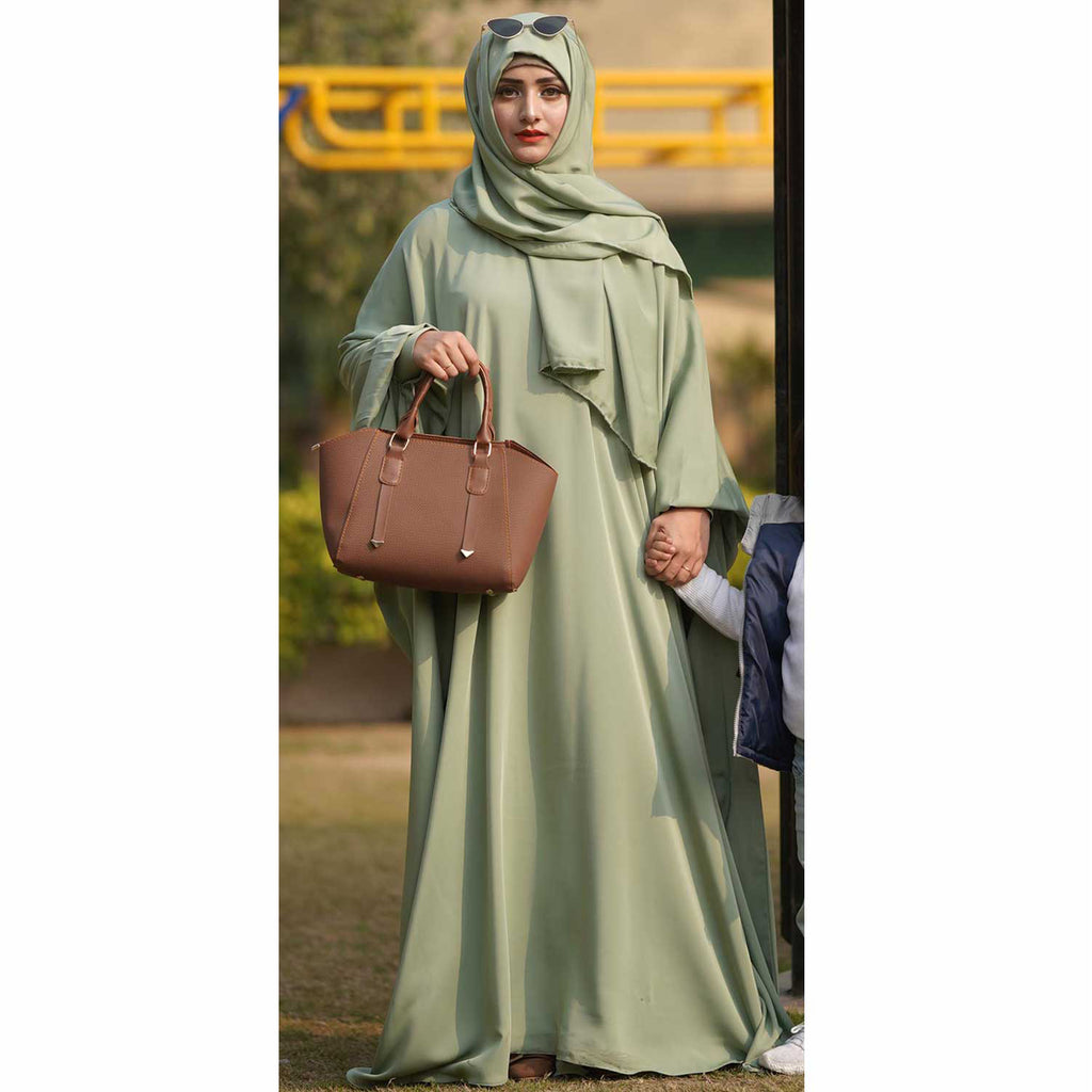 Cuff Sleeve Abaya (006) Pastel Style Online in Pakistan