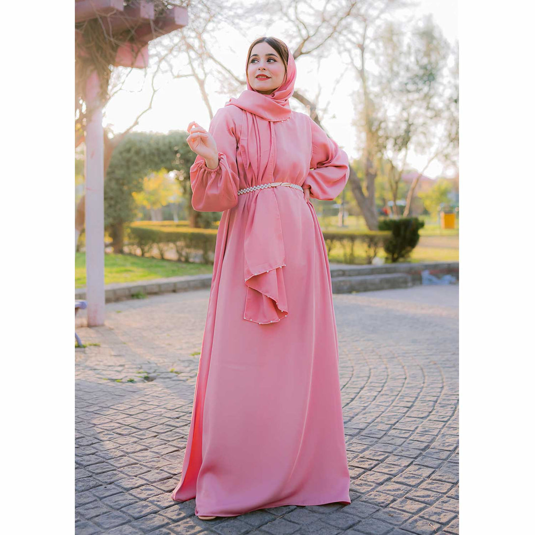 Pink Abaya with Scarf for Women Online in Pakistan