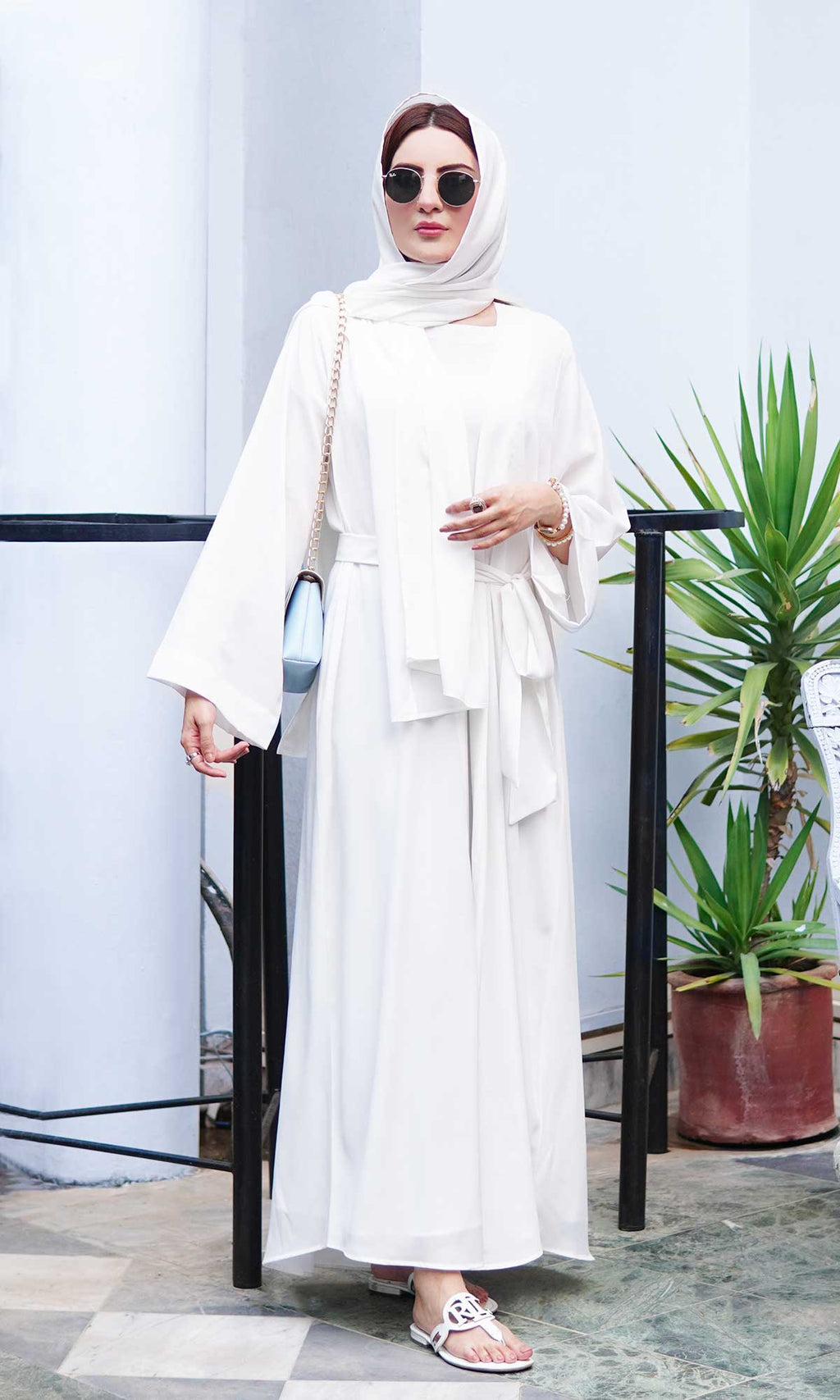 Shop Abaya (Pearl White Color) for Women Online in Pakistan