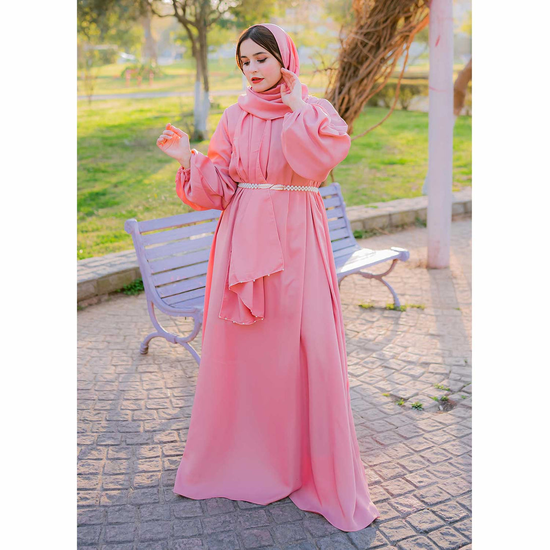 Pink Abaya with Scarf for Women Online in Pakistan - Cheap Abaya