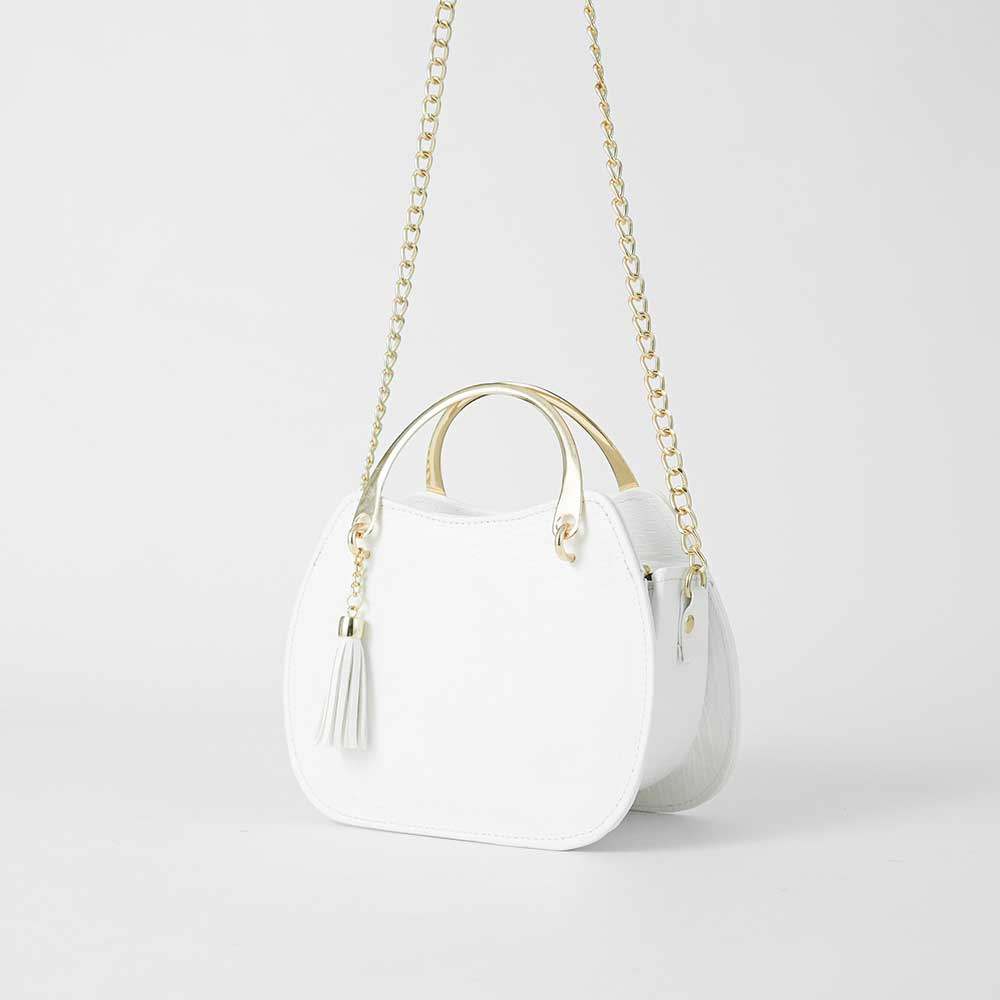 Gold and white outlet bag