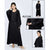 Long Sleeve Wavy Maxi Dress (black)
