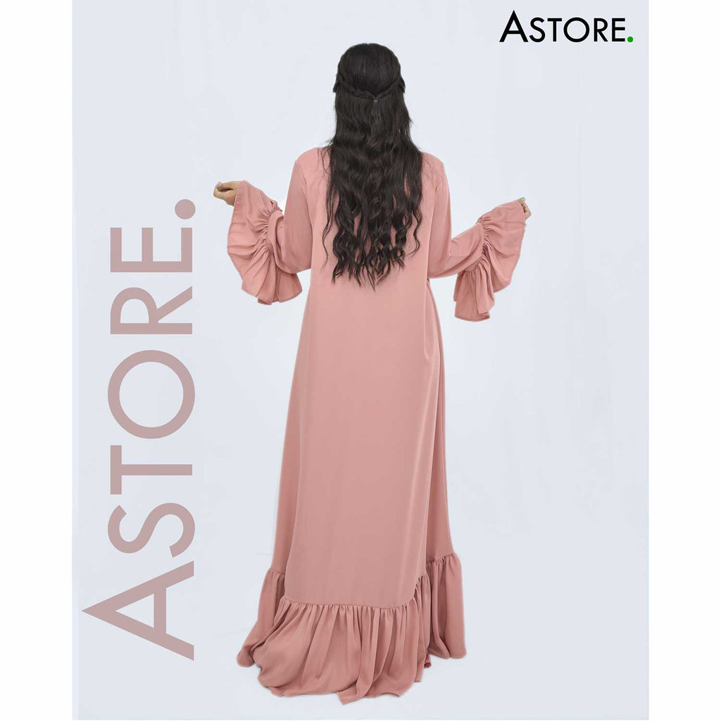 Pleated Maxi Abaya (Pink) Online in Pakistan