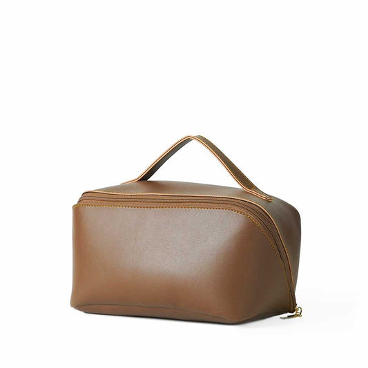 Large Capacity Travel Cosmetic Bag Brown