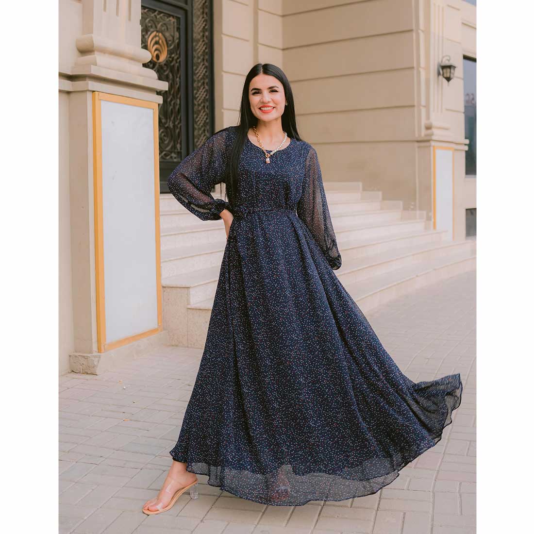 Wholesale stylish cotton floral printed Long Casual maxi dress long puffed  sleeve women Long dresses at Rs 750/piece | Printed Maxi Dress in Jaipur |  ID: 2851502881248