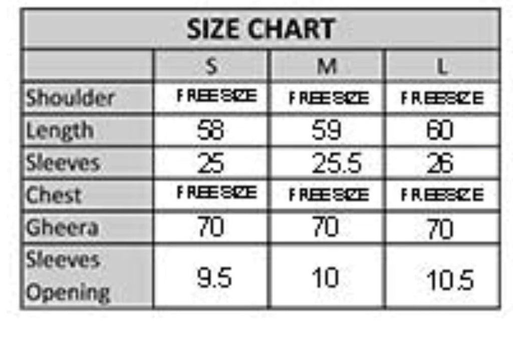 Cuff sleeve abaya (emerald green) - Abaya Size Chart