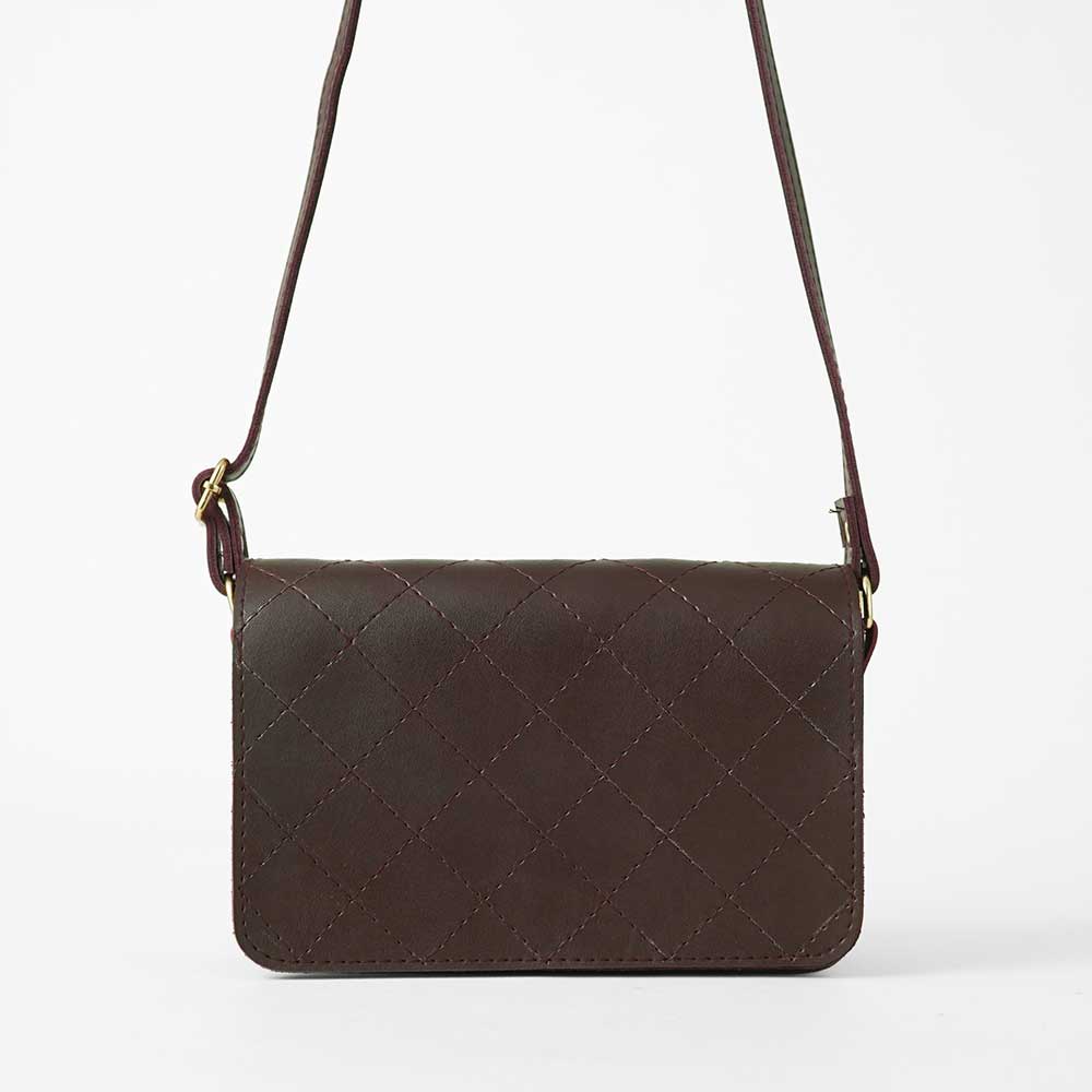 Cross Stitch Crossbody Bag maroon