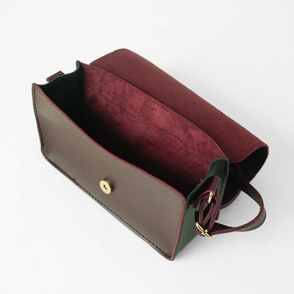 Cross Stitch Crossbody Bag maroon